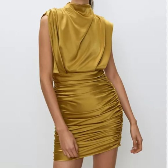 Babaton Dresses & Skirts - Babaton | Hasek Gold Dress NWT